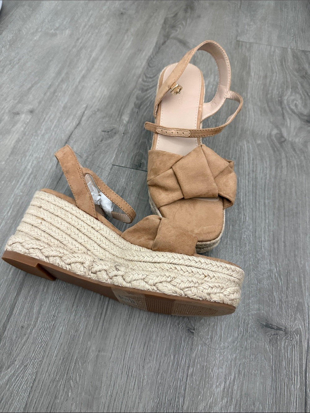 Platform Espadrille Wedge Sandals Amazon The Drop, Size 8 BRAND NEW, Tan - Picture 9 of 14